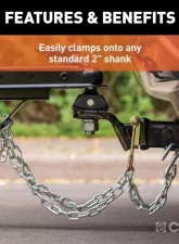 Curt Carbon Steel 2" Shank Trailer Safety Chain Holder Bracket                                     - 45806 - Image 4