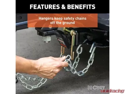 Curt Carbon Steel 2" Shank Trailer Safety Chain Holder Bracket - 45806