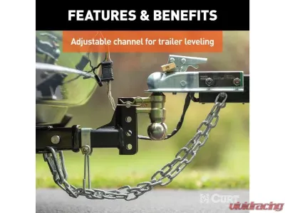 Curt 2" Shank 10K 3-3/4" Drop Slim Adjustable Channel Mount With Dual Ball - 45903