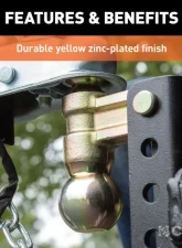 Curt 2" Shank 10K 3-3/4" Drop Slim Adjustable Channel Mount With Dual Ball                                     - 45903 - Image 7