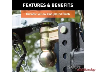 Curt 2" Shank 10K 3-3/4" Drop Slim Adjustable Channel Mount With Dual Ball - 45903