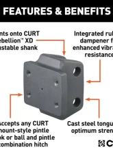 Curt Rebellion XD Pintle Mount Attachment                                     - 45950 - Image 3