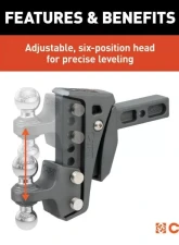 Curt 2" Shank 2", 2-5/16" Balls 15K Lbs Rebellion XD Adjustable Cushion Hitch                                     - 45951 - Image 9
