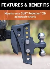Curt 2" - 2-5/16" Up To 15K Lbs Replacement Rebellion XD Dual Ball                                     - 45952 - Image 4