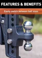 Curt 2" - 2-5/16" Up To 15K Lbs Replacement Rebellion XD Dual Ball                                     - 45952 - Image 7
