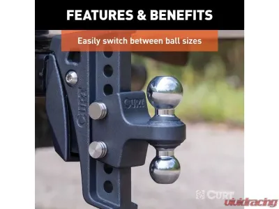 Curt 2" - 2-5/16" Up To 15K Lbs Replacement Rebellion XD Dual Ball - 45952