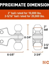Curt 2" - 2-5/16" Up To 20K Replacement Rebellion XD Dual Ball                                     - 45953 - Image 2