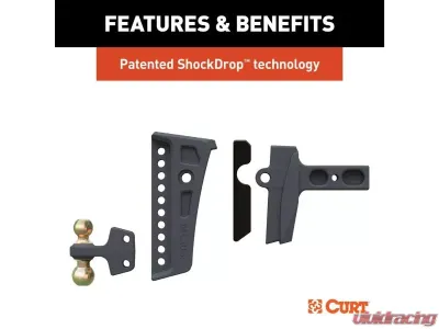 Curt 2-1/2" Shank 2" 2-5/16" Balls 20K Lbs Rebellion XD Adjustable Cushion Hitch - 45955