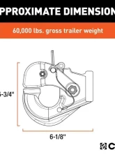 Curt 60,000 Lbs 2-1/2" | 3" Lunette Rings Pintle Hook                                     - 48231 - Image 2