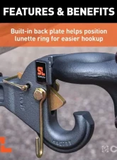 Curt 2" Shank 14K 2-1/2" | 3" Lunette Securelatch Receiver-Mount Pintle Hook                                     - 48405 - Image 4
