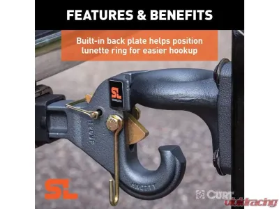 Curt 2" Shank 14K 2-1/2" | 3" Lunette Securelatch Receiver-Mount Pintle Hook - 48405