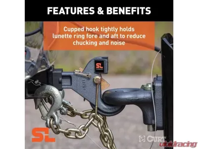 Curt 2" Shank 14K 2-1/2" | 3" Lunette Securelatch Receiver-Mount Pintle Hook - 48405