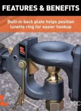 Curt 2" Shank 2" Ball 14K Lbs Securelatch Receiver-Mount Ball And Pintle Hitch                                     - 48407 - Image 4