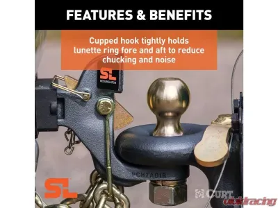 Curt 2" Shank 2" Ball 14K Lbs Securelatch Receiver-Mount Ball And Pintle Hitch - 48407