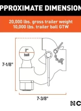 Curt 2" Ball 20,000 Lbs Securelatch Ball And Pintle Hitch                                     - 48411 - Image 2