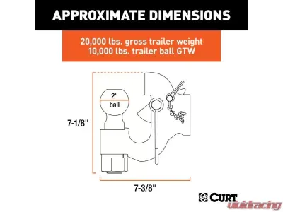 Curt 2" Ball 20,000 Lbs Securelatch Ball And Pintle Hitch - 48411