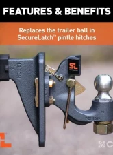 Curt 10,000 Lbs 1-1/4" Shank Replacement Securelatch 2" Pintle Ball                                     - 48420 - Image 4