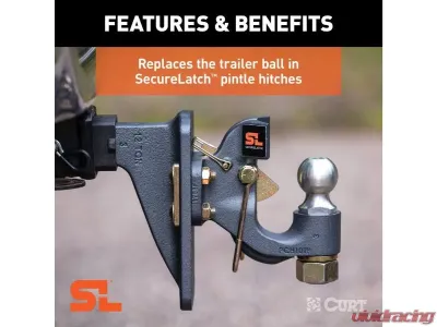 Curt 10,000 Lbs 1-1/4" Shank Replacement Securelatch 2" Pintle Ball - 48420