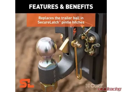 Curt 14,000 Lbs 1-1/4" Shank Replacement Securelatch 2-5/16" Pintle Ball - 48430