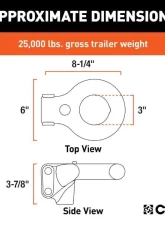Curt 25,000 Lbs 3" Id Securelatch Channel-Style Lunette Ring                                     - 48625 - Image 2
