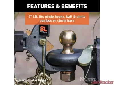 Curt 25,000 Lbs 3" Id Securelatch Channel-Style Lunette Ring - 48625