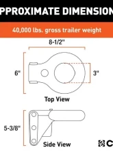 Curt 40,000 Lbs 3" Id Securelatch Channel-Style Lunette Ring                                     - 48626 - Image 2