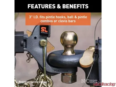 Curt 40,000 Lbs 3" Id Securelatch Channel-Style Lunette Ring - 48626