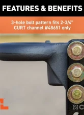 Curt 40,000 Lbs 3" Id 11-3/4" Channel Height Securelatch Lunette Ring And Channel                                     - 48641 - Image 6