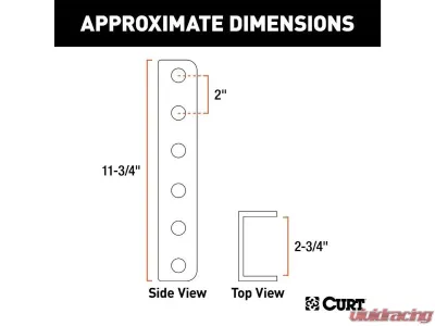 Curt 2-3/4" Id 11-3/4" High Securelatch Lunette Ring Channel - 48651