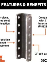 Curt 2-3/4" Id 11-3/4" High Securelatch Lunette Ring Channel                                     - 48651 - Image 3