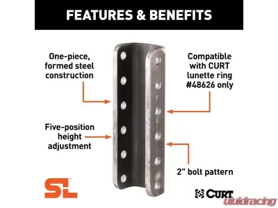 Curt 2-3/4" Id 11-3/4" High Securelatch Lunette Ring Channel - 48651