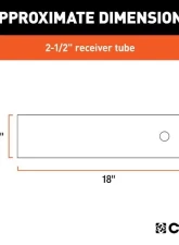 Curt 2-1/2" Receiver 18" Raw Steel Receiver Tubing                                     - 49511 - Image 2