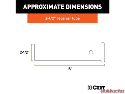 Curt 2-1/2" Receiver 18" Raw Steel Receiver Tubing - 49511