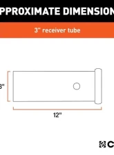 Curt 3" Receiver 12" Raw Steel Receiver Tubing                                     - 49513 - Image 2