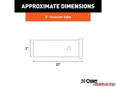 Curt 3" Receiver 12" Raw Steel Receiver Tubing - 49513