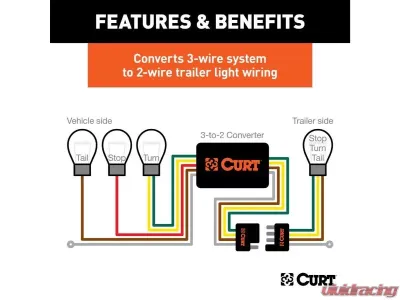 Curt 30-Pack Non-Powered 3-To-2-Wire Taillight Converters - 56175030