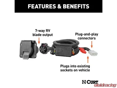 Curt Custom 7-Way RV Blade Oem Tow Package Required Honda Pilot | Passport 2019-2022 - 56421