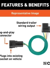 Curt Custom 4-Flat Oem Tow Package Required Cadillac XT4 2019-2022                                     - 56427 - Image 2