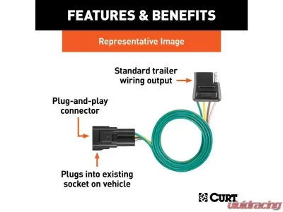 Curt Custom 4-Flat Oem Tow Package Required Cadillac XT4 2019-2022 - 56427
