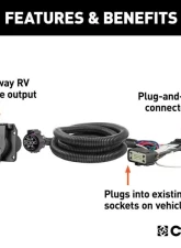 Curt 7-Way RV Blade Output Custom Wiring Harness Ford Ranger 2019-2022                                     - 56431 - Image 2