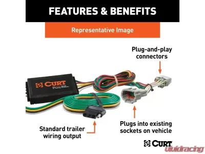 Curt 4-Way Flat Output Custom Wiring Harness Toyota Prius Awd-E 2019-2023 - 56439