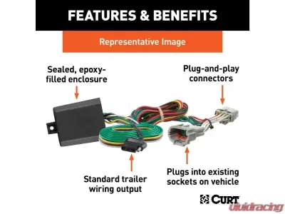 Curt 4-Way Flat Output Custom Wiring Harness Nissan Rogue Sport 2020-2022 - 56445