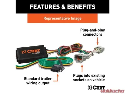 Curt 4-Way Flat Output Custom Wiring Harness Toyota Venza 2021 - 56460