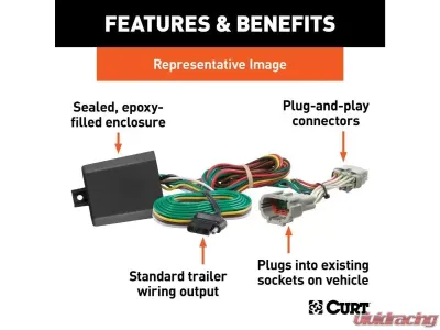 Curt 4-Way Flat Output Custom Wiring Harness Kia K5 2021-2023 - 56469