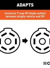 Curt 7-Way RV Blade Fits Uscar 8' Dinghy Towing Electrical Adapter & Socket                                     - 57284 - Image 4