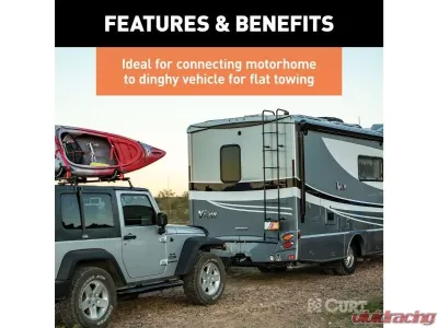 Curt 7-Way RV Blade Fits Uscar 8' Dinghy Towing Electrical Adapter & Socket - 57284