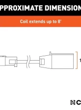 Curt 7-Way RV Blade To 4-Way Round Vehicle 8' Dinghy Towing Adapter And Socket                                     - 57285 - Image 2