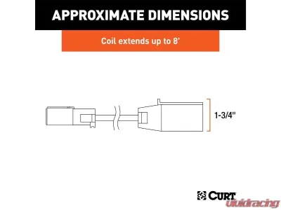 Curt 7-Way RV Blade To 4-Way Round Vehicle 8' Dinghy Towing Adapter And Socket - 57285