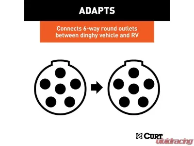 Curt 6-Way Round 8' Dinghy Towing Electrical EXTension And Sockets - 57286