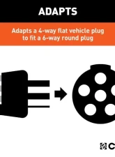 Curt 4-Way Flat Vehicle To 6-Way Round Dinghy Towing Electrical Adapter                                     - 58981 - Image 4